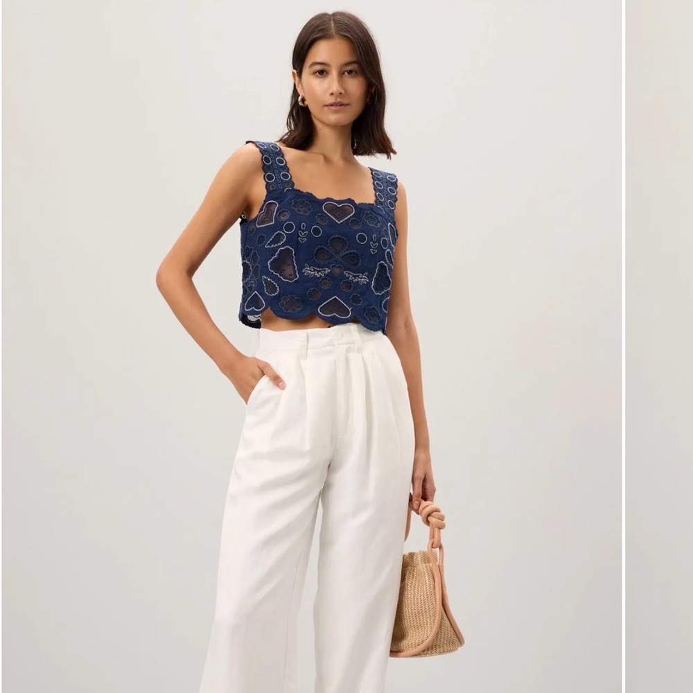 Sea New York Jeanetta Eyelet Cropped Tank Top - Picture 9 of 9